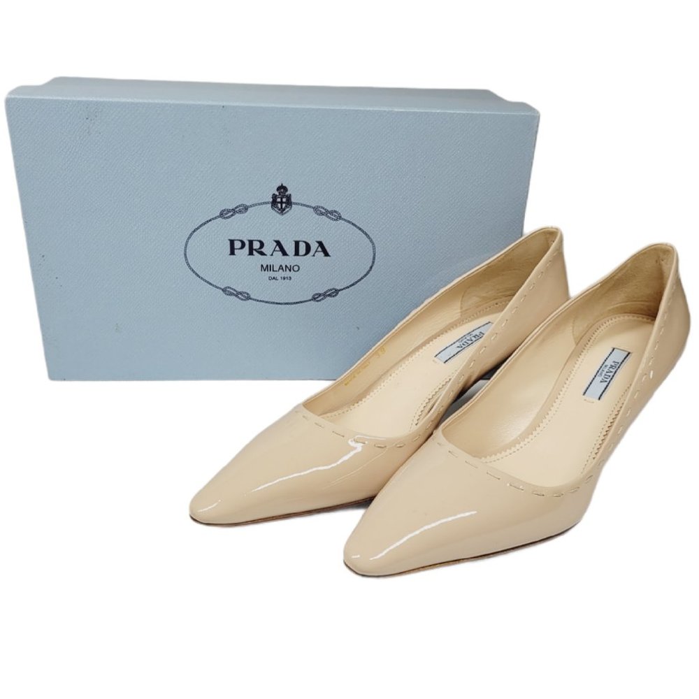 New Prada Patent Leather Nude Pumps